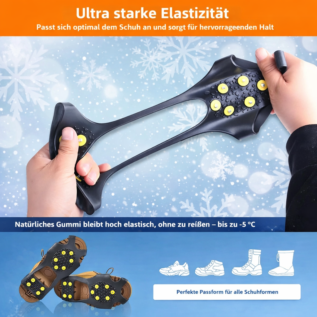 Schneekrallen / Anti-Rutsch-Steigeisen für Schnee & Eis – Maximale Sicherheit im Winter (10 Stahlzacken)