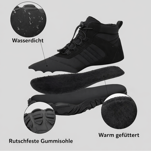 Unisex Winter-Barfußboots – wasserdicht, warm gefüttert & rutschfest (Walking / Outdoor / leichte Wanderung