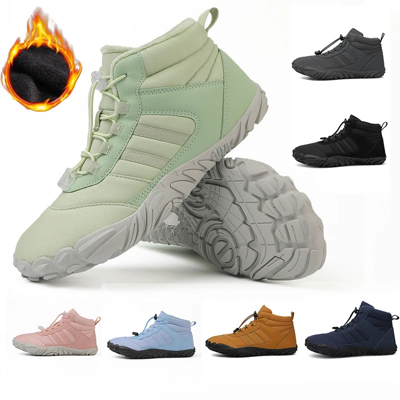 Unisex Winter-Barfußboots – wasserdicht, warm gefüttert & rutschfest (Walking / Outdoor / leichte Wanderung