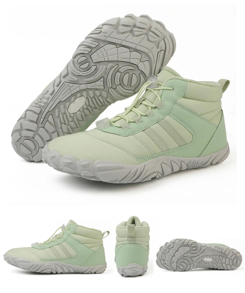 Unisex Winter-Barfußboots – wasserdicht, warm gefüttert & rutschfest (Walking / Outdoor / leichte Wanderung