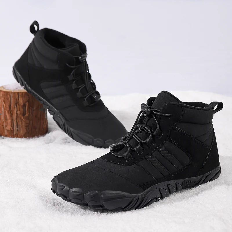 Unisex Winter-Barfußboots – wasserdicht, warm gefüttert & rutschfest (Walking / Outdoor / leichte Wanderung